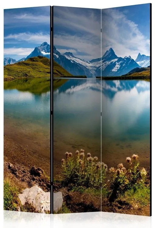 Διαχωριστικό με 3 τμήματα - Lake with mountain reflection, Switzerland [Room Dividers]