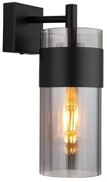 Απλίκα Φωτιστικό Τοίχου E27 Μαύρο-Φιμέ 15718W Globo Lighting 15718W Μαύρο