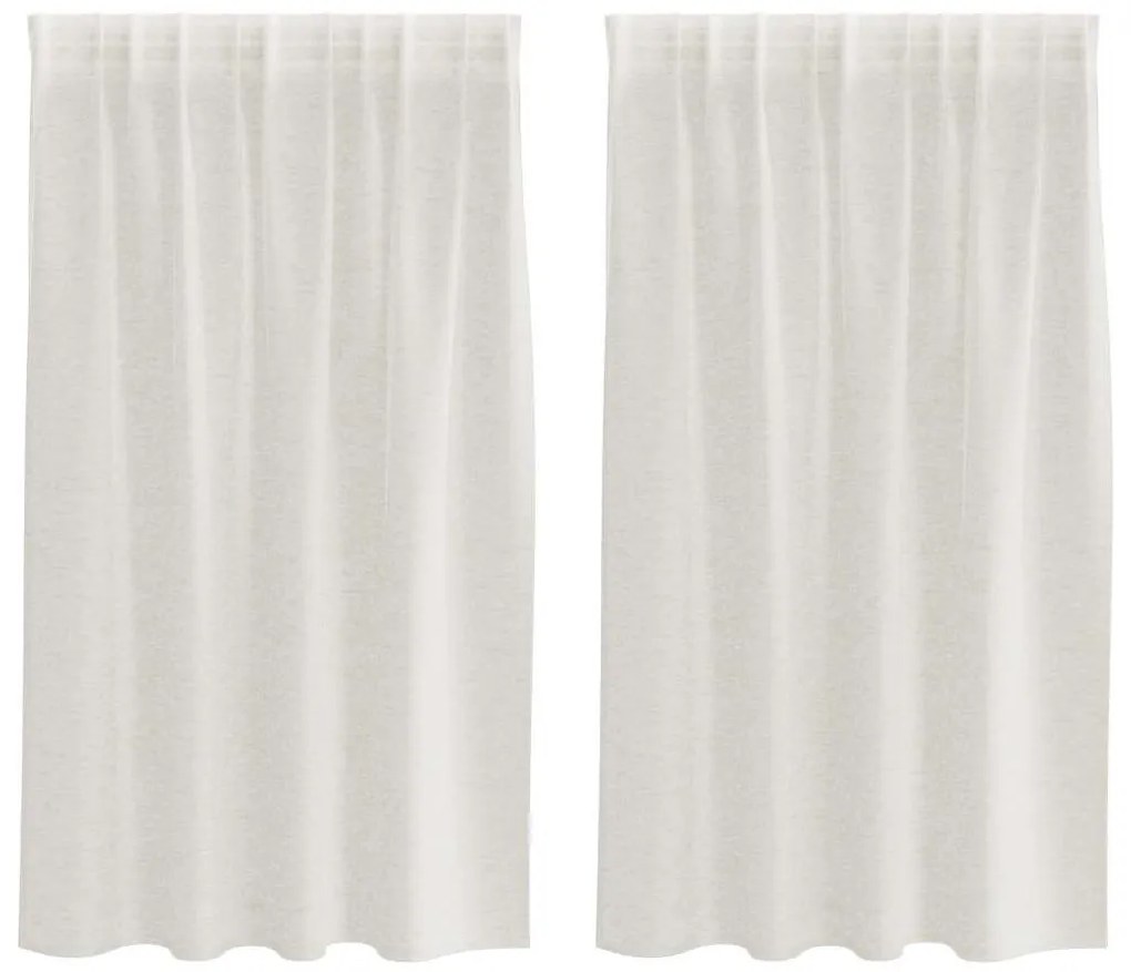 vidaXL Κουρτίνες με κουρτίνες 2 pcs Κρεμ 140x140εκ Πολυεστέρας