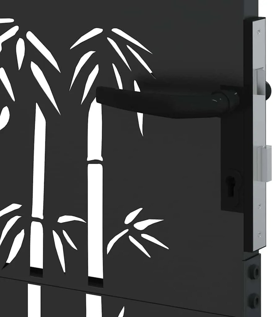 vidaXL Πύλη Κήπου Μαύρο 85 x 200 cm Ατσάλι με Επικάλυψη Πούδρας