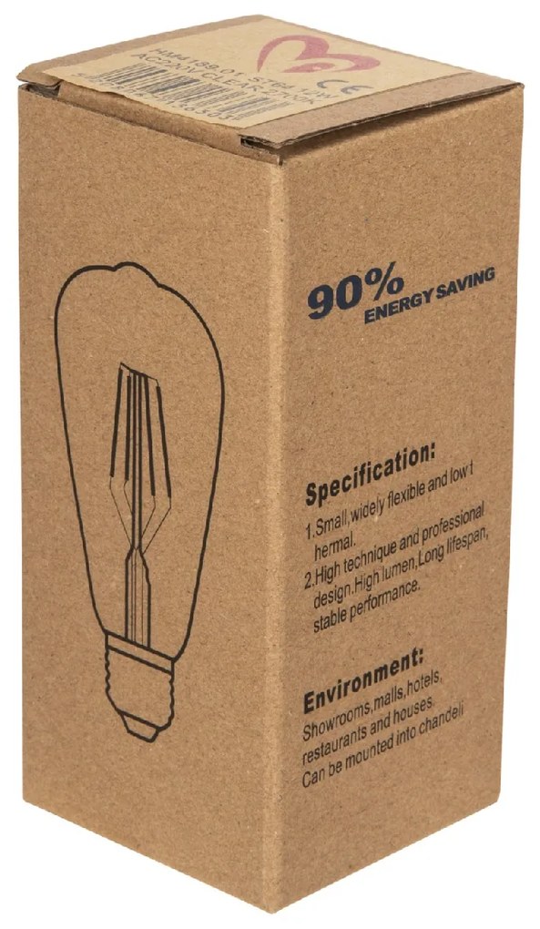 ΛΑΜΠΤΗΡΑΣ HM4189.01 LED FILAMENT 12W E27 2700K ΔΙΑΦΑΝΟΣ