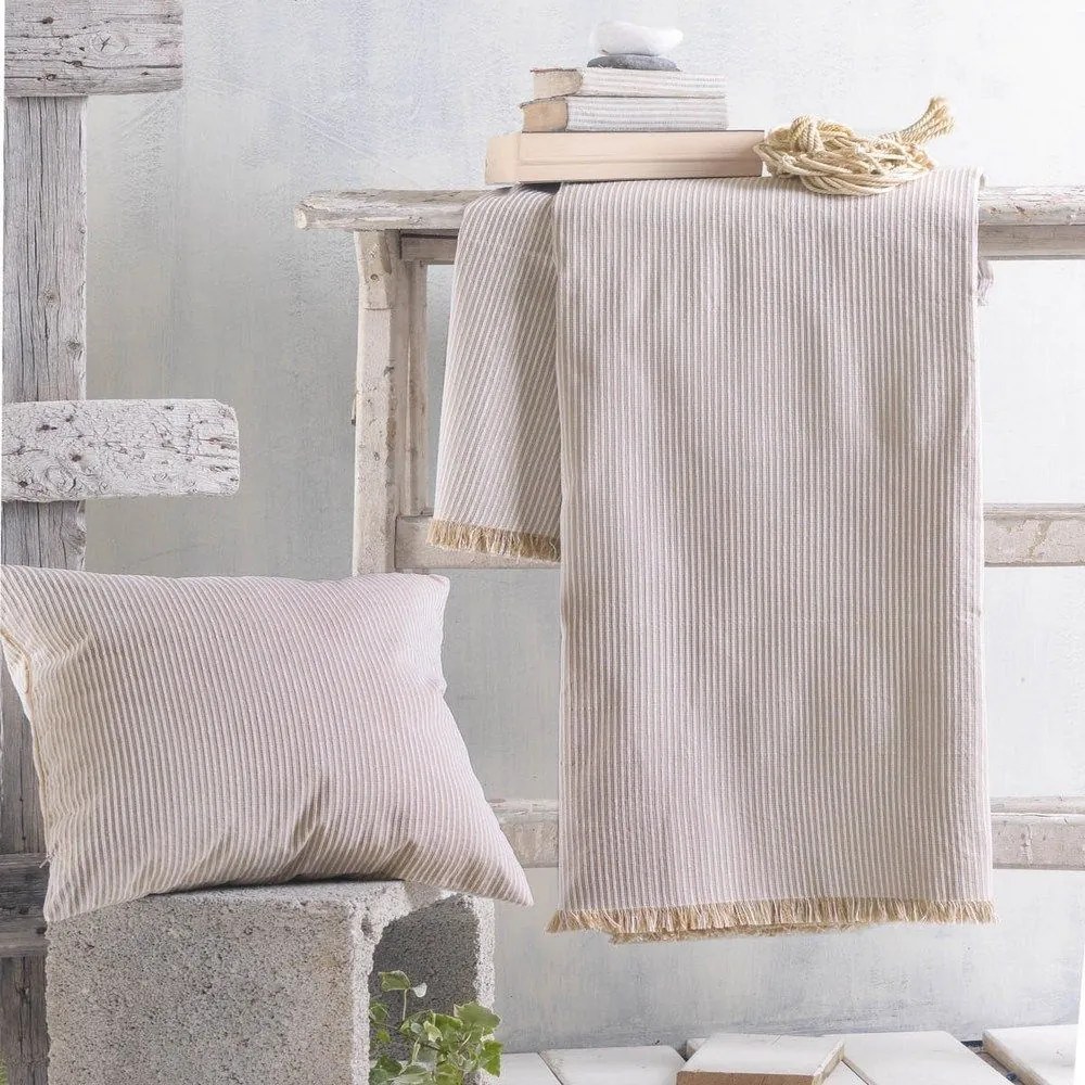 Ριχτάρι Hatton Beige Ρυθμός Τετραθέσιο 180x330cm Cotton-Polyester