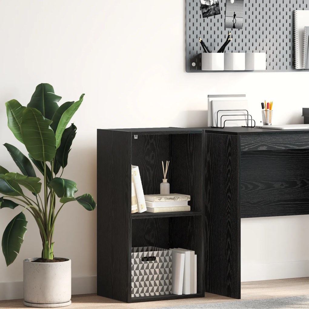vidaXL Βιβλιοθήκη Μαύρη δρυς 40 x 30 x 77 εκ. Επεξεργασμένο ξύλο