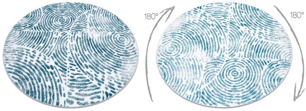 Σύγχρονο MEFE χαλί Κύκλος 8725 Κύκλοι Δακτυλικό αποτύπωμα - δομική δύο επίπεδα μαλλιού κρέμα / μπλε