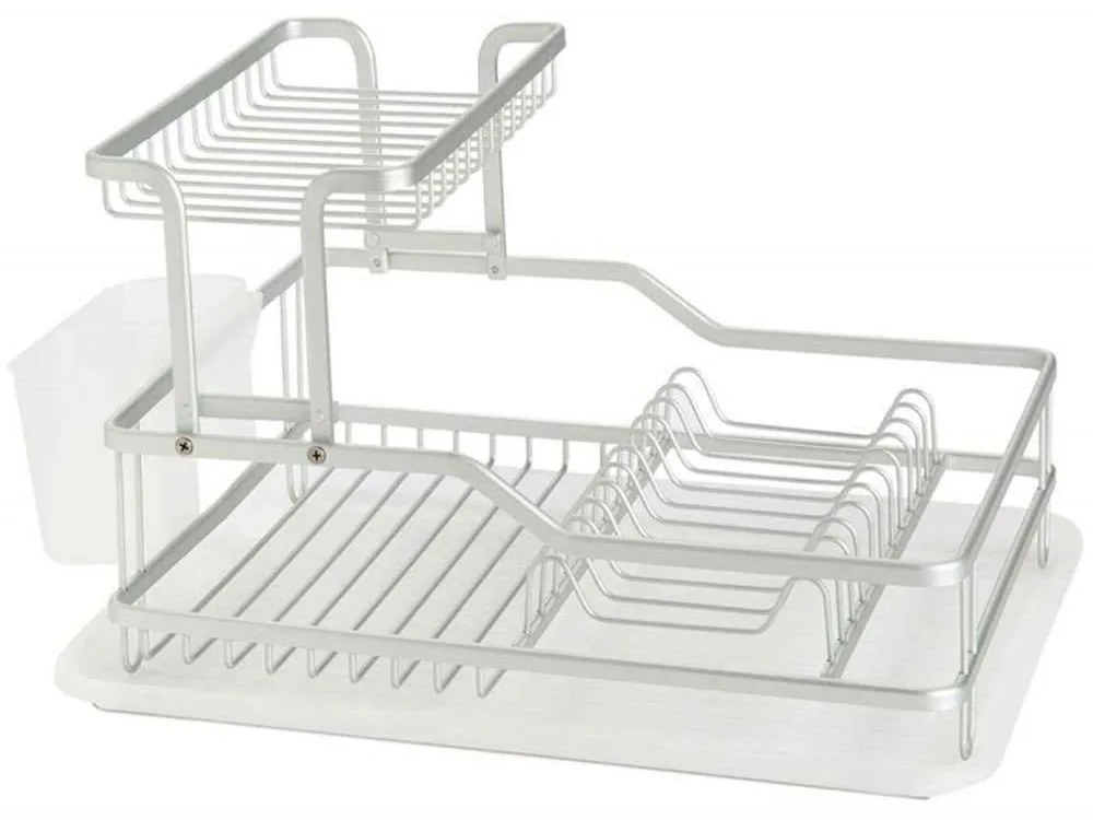 Πιατοθήκη Διώροφη Modern AH-CC73028 42,5x32x24,5cm Silver Andrea House Aluminium, Plastic