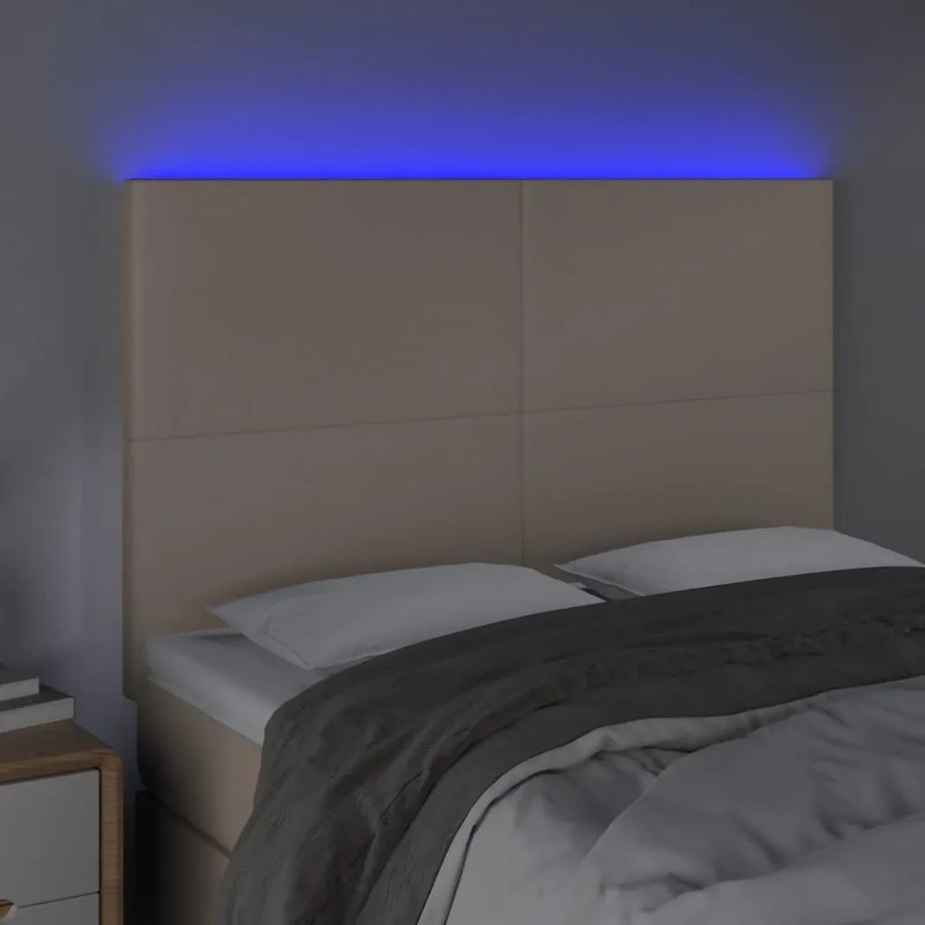 Κεφαλάρι Κρεβατιού LED Καπουτσίνο 144x5x118/128 εκ - Καφέ