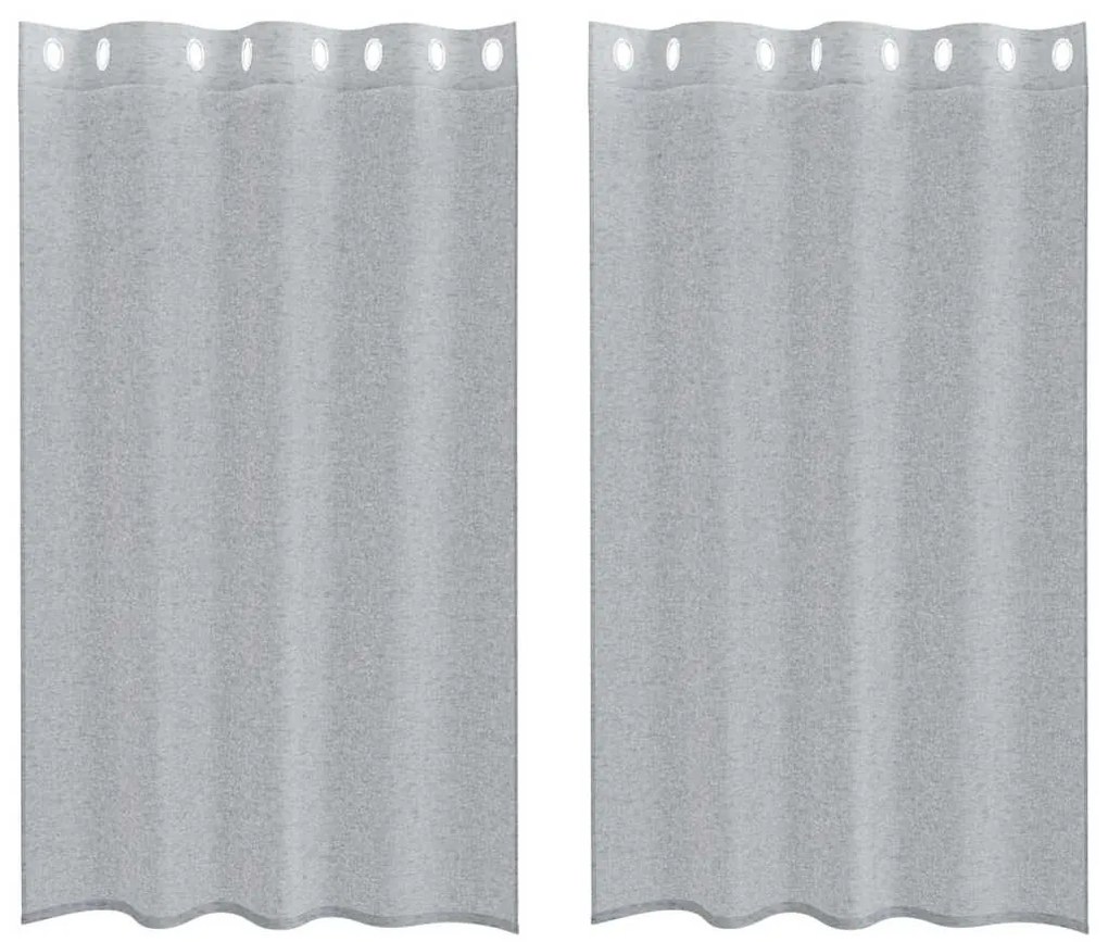 vidaXL Κουρτίνες με κουρτίνες 2 pcs Σκούρο γκρι 140x175cm Πολυεστέρας