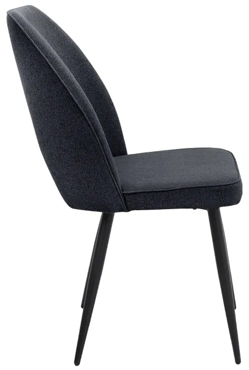Καρέκλα τραπεζαρίας Christy Megapap ανθρακί ύφασμα - μεταλλικό μαύρο πόδι 47x59x90εκ.