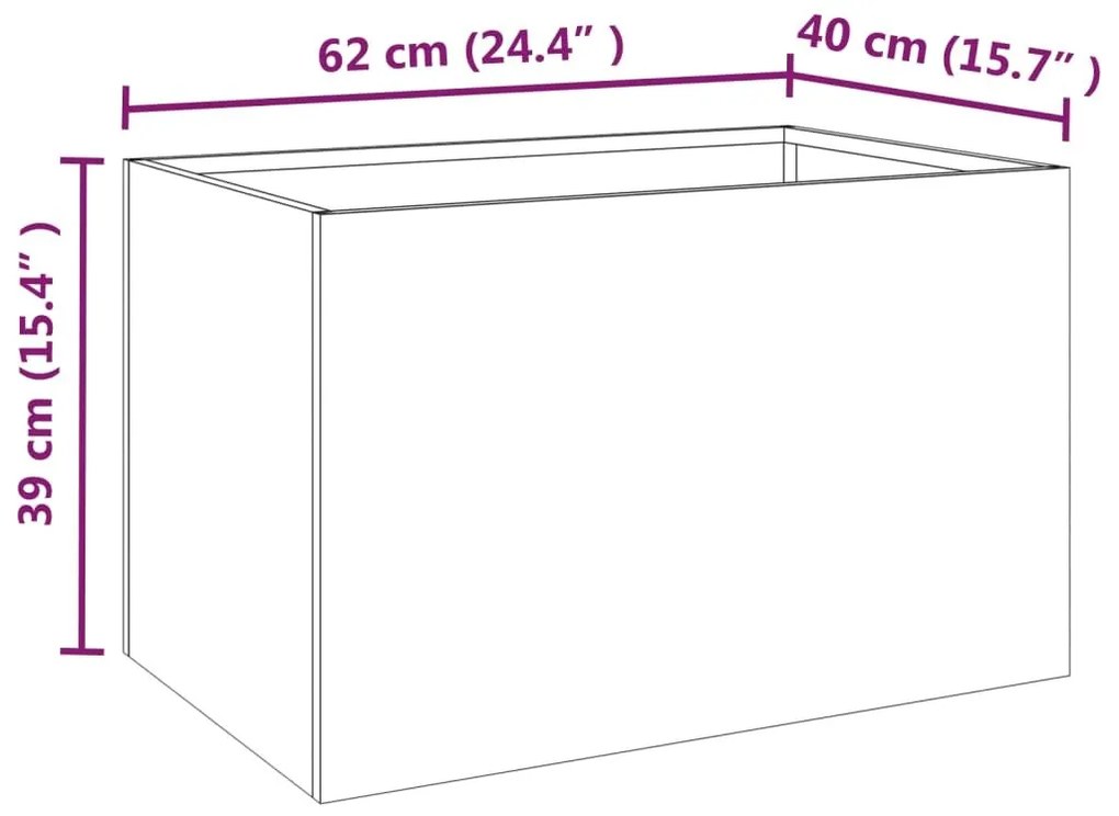 Ζαρντινιέρα 62x40x39 εκ. Ατσάλι Σκληρυθέν στον Αέρα - Καφέ