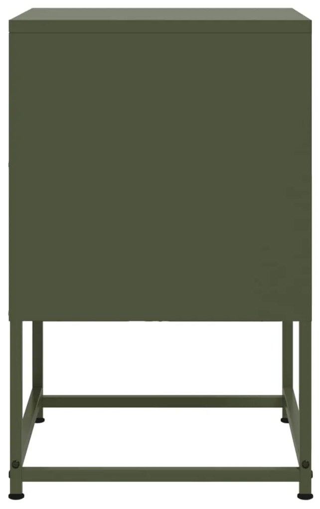 vidaXL Κομοδίνα 2 τεμ. Πράσινο Λαδί 36x39x60,5 εκ. από Χάλυβα