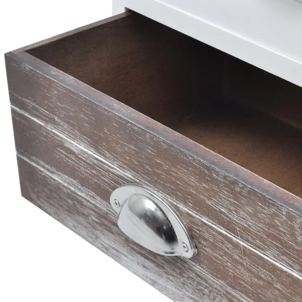 vidaXL Κομοδίνα 2 τεμ. Καφέ και Λευκό