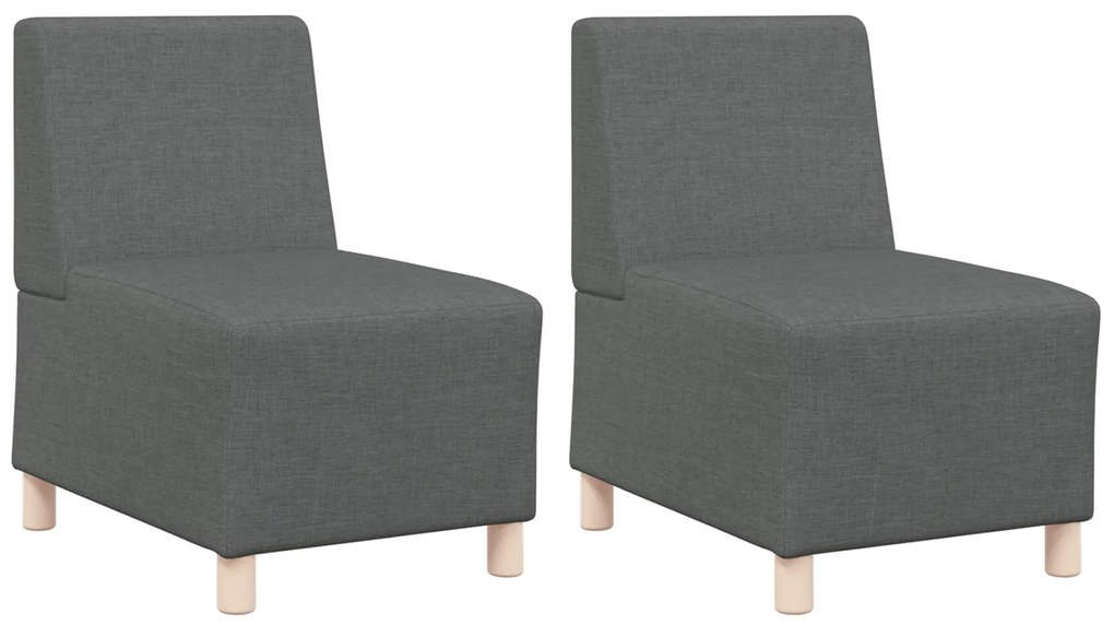 vidaXL Μοναδικός Καναπές χωρίς Χερούλια 2 pcs Σκούρο γκρι
