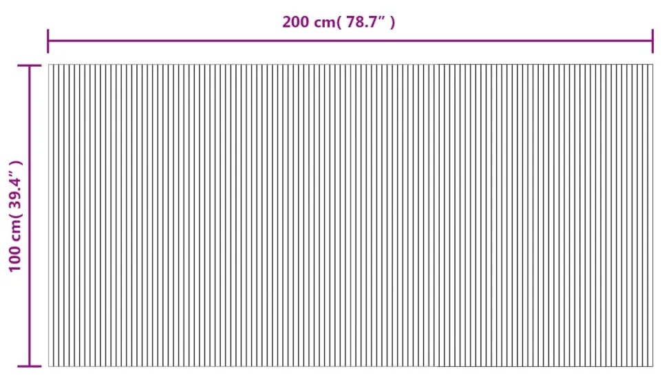 Χαλί Ορθογώνιο Σκούρο Καφέ 100 x 200 εκ. Μπαμπού - Καφέ