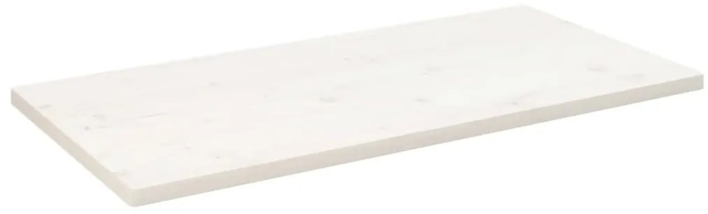 vidaXL Επιφάνεια Τραπεζιού Ορθογ. Λευκή 110x55x2,5 εκ. από Μασίφ Πεύκο