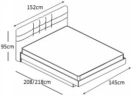 Κρεβάτι ξύλινο με δερμάτινη/ύφασμα LIMITED 140x200 DIOMMI 45-232