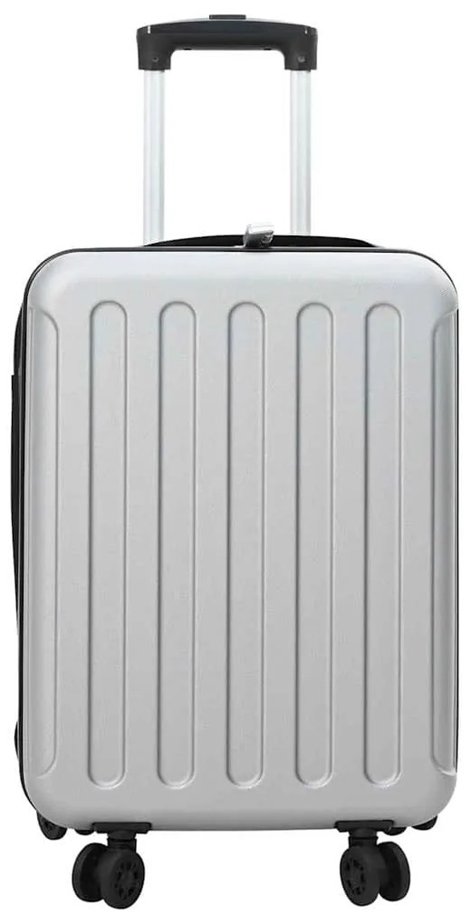 vidaXL Βαλίτσα με κλειδαριά Ασημί 34 x 23 x 55.5 εκ. ΑΒΣ Πλαστικό