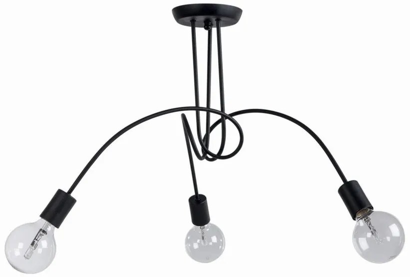 Κρεμαστό Φωτιστικό Οροφής 3xΕ27 40x80 Arkolight-1352-3/3-Μαύρο 1352-3/3