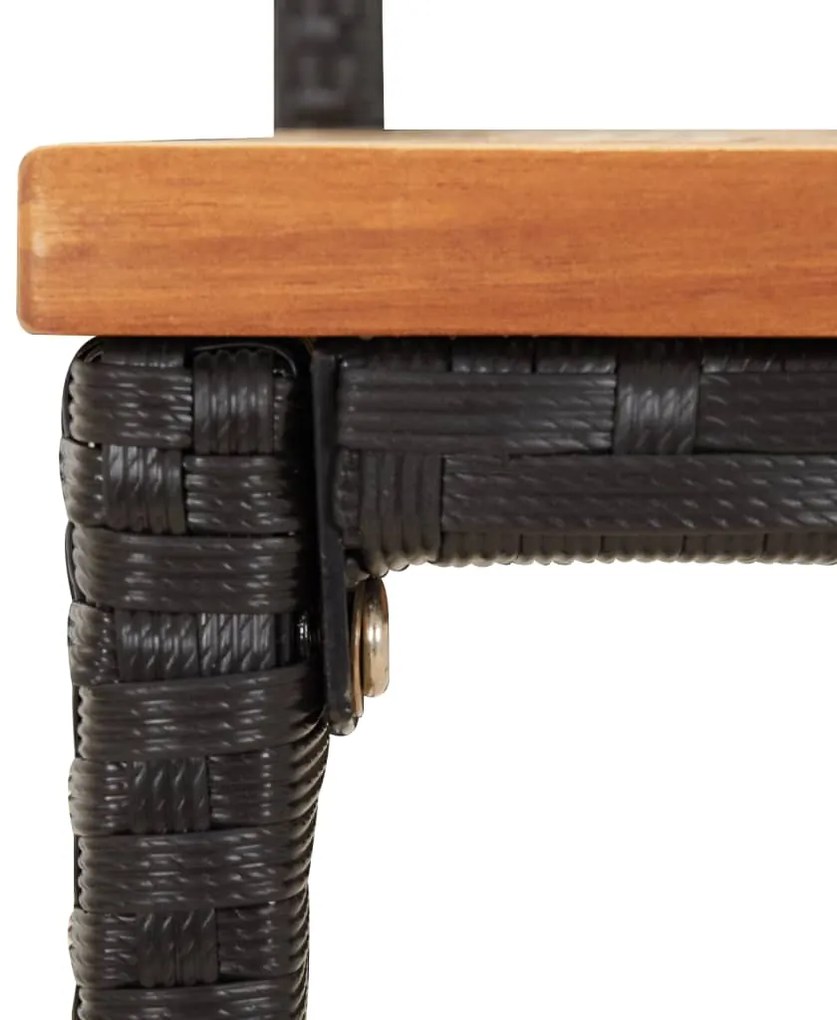 vidaXL Σκαμπό Μπαρ 4 τεμ. Μαύρα Συνθετικό Ρατάν/ Μασίφ Ξύλο Ακακίας