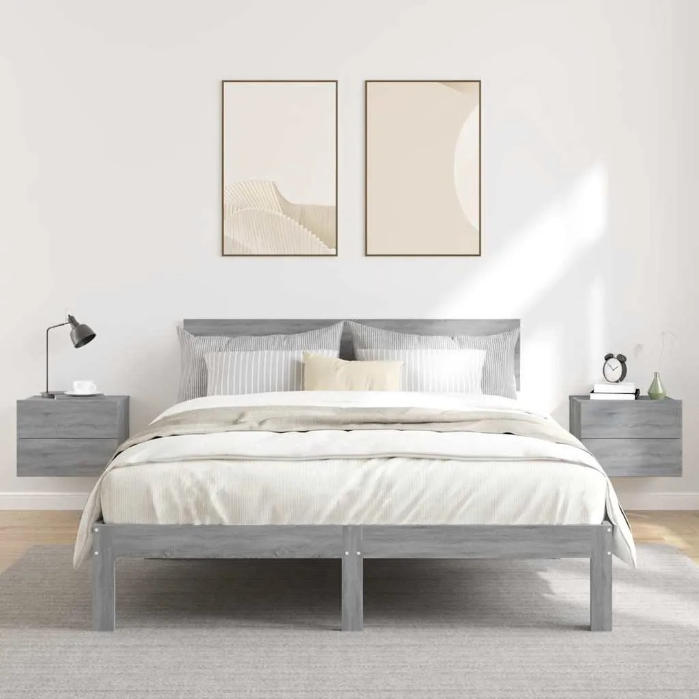 vidaXL Κομοδίνα 2 Τεμ. Γκρι Sonoma 40x30x30 εκ. από Επεξεργασμένο Ξύλο