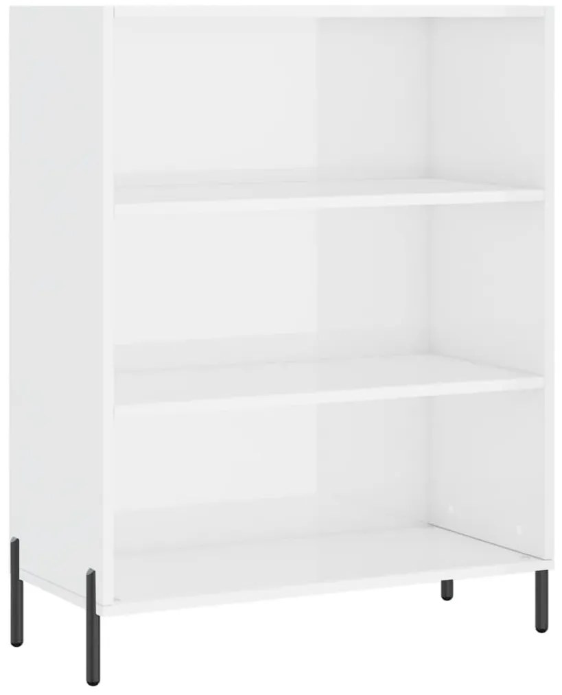 vidaXL Ραφιέρα Γυαλιστερό Λευκό 69,5 x 32,5 x 90 εκ. από Επεξεργ. Ξύλο