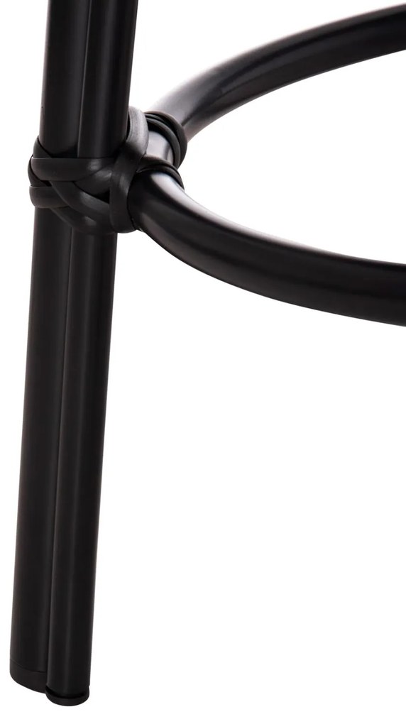 Σκαμπό CHINO C6285.02 Μαύρο Αλουμινίου Bamboo Look με Textilene Φ36x46Υ εκ. 36x36x46 εκ.