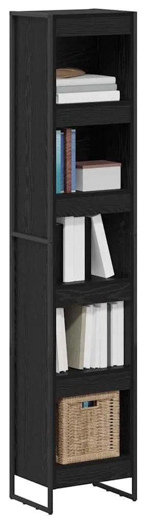 vidaXL Βιβλιοθήκη Μαύρη Οξυά 80 x 30 x 155 εκ Επεξεργασμένο ξύλο