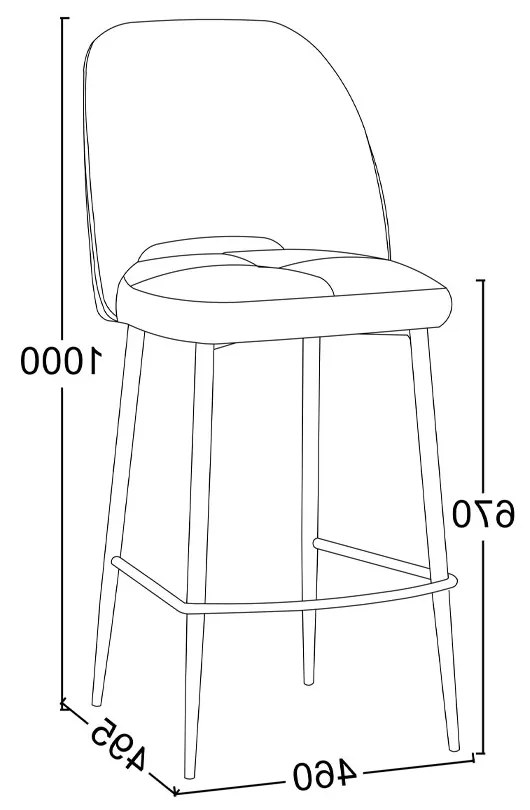 BOUTON ΣΚΑΜΠΩ BAR ΓΚΡΙ ΑΝΟΙΧΤΟ 46x50xH99cm - 26-0031