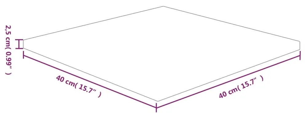vidaXL Επιφάνεια Τραπεζιού Τετράγωνη 40x40x2,5 εκ. Μασίφ Ξύλο Δρυς