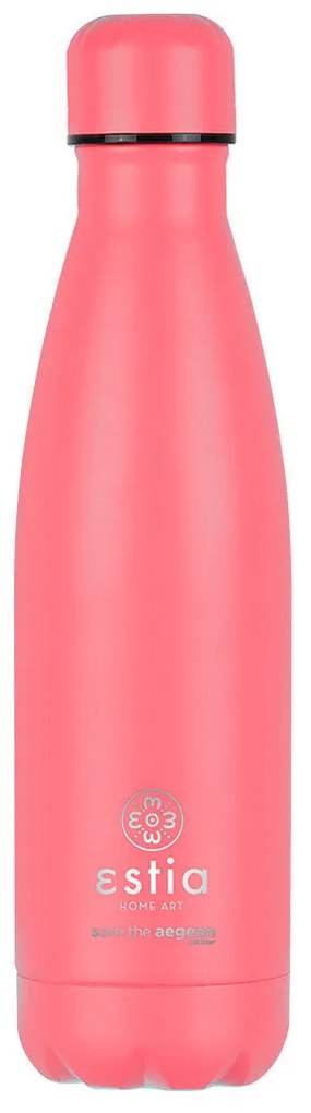 Θερμός-Μπουκάλι Ανοξείδωτο Flask Lite Save The Aegean Fusion Coral Estia 500ml-7x7x26,6εκ. 01-17996