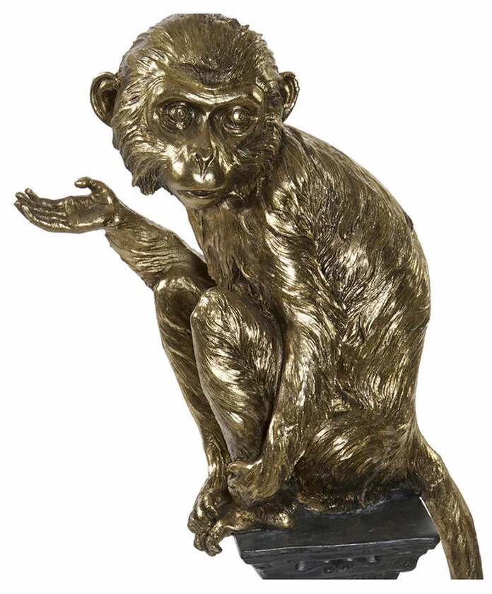 Διακοσμητική Φιγούρα DKD Home Decor Χρυσό Μέταλλο Ρητίνη Αποικιακό Μαϊμού (32 x 21 x 105 cm)