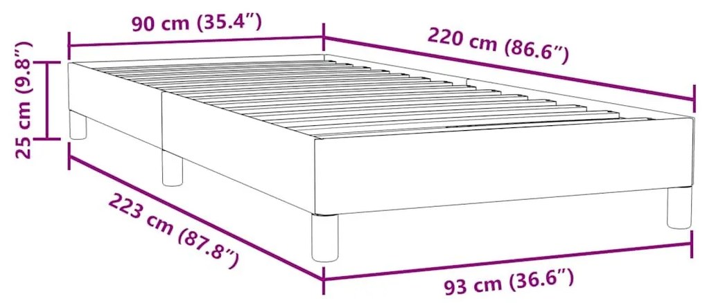 Κρεβάτι Boxspring χωρίς Στρώμα Ροζ 90x220 εκ. Βελούδινο - Ροζ