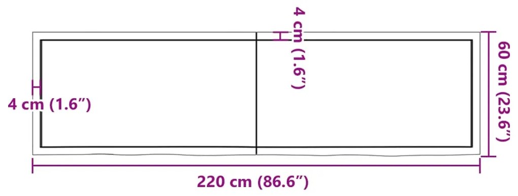 ΕΠΙΦ. ΤΡΑΠΕΖΙΟΥ ΣΚΟΥΡΟ ΓΚΡΙ 220X60X4 ΕΚ ΕΠΕΞ. ΜΑΣΙΦ ΞΥΛΟ ΔΡΥΟΣ 3156468