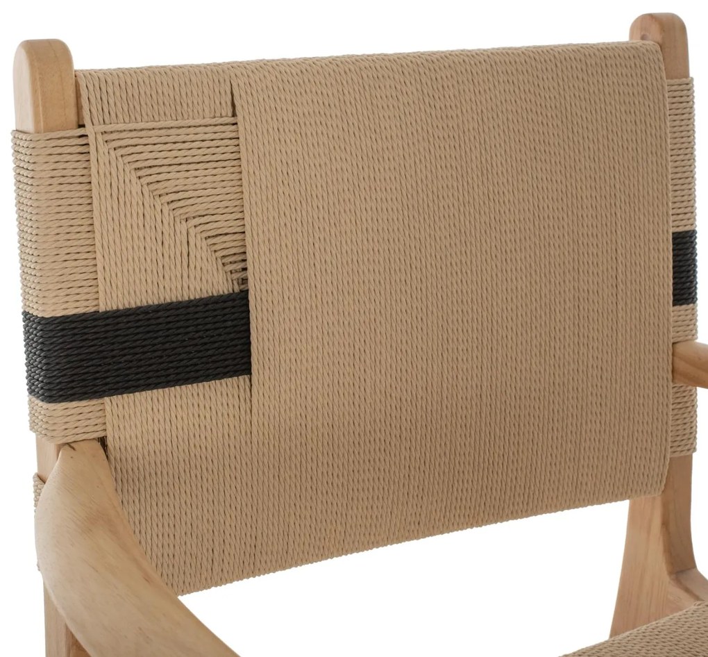 Καρέκλα-Πολυθρόνα BAND Rubberwood και Σχοινί 62,5x60x88Yεκ. 62.5x60x88 εκ.