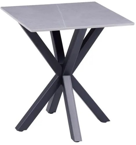 ΒΟΗΘΗΤΙΚΟ ΤΡΑΠΕΖΑΚΙ ΣΑΛΟΝΙΟΥ HM9471.05 GREY MARBLE TOP-ΜΑΥΡΗ ΜΕΤΑΛ.ΒΑΣΗ 50x50x55Yεκ.
