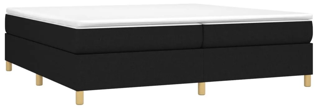 vidaXL Κρεβάτι Boxspring με Στρώμα Μαύρο 200x200 εκ. Υφασμάτινο