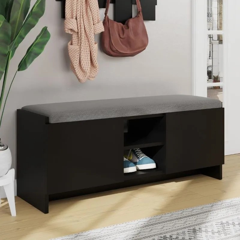 Megapap Παπουτσοθήκη Zulla Μαύρο 110x37x43εκ.