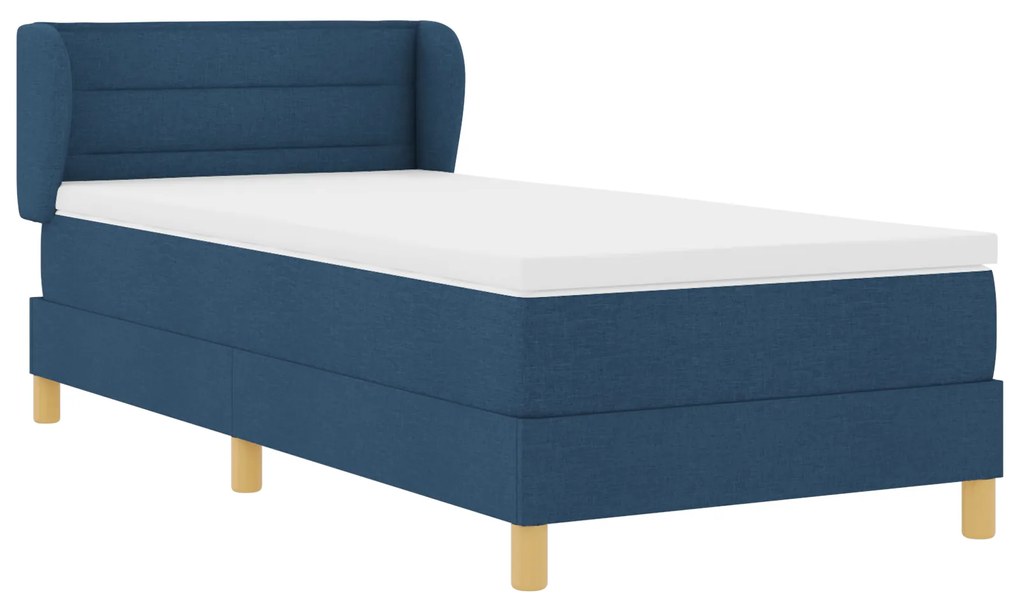 vidaXL κρεβάτι box spring  με στρώμα μπλε 100x200 εκ ύφασμα