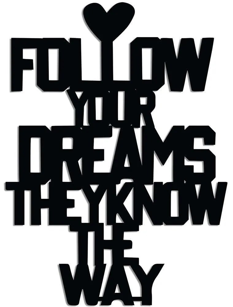 Διακοσμητικό Τοίχου Dreams Way 891TNL3366 40x54cm Black Wallity Metal