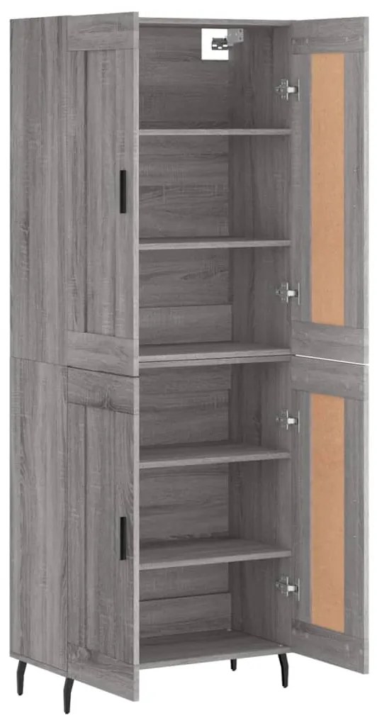 vidaXL Ντουλάπι Γκρι Sonoma 69,5 x 34 x 180 εκ. Επεξεργασμένο Ξύλο