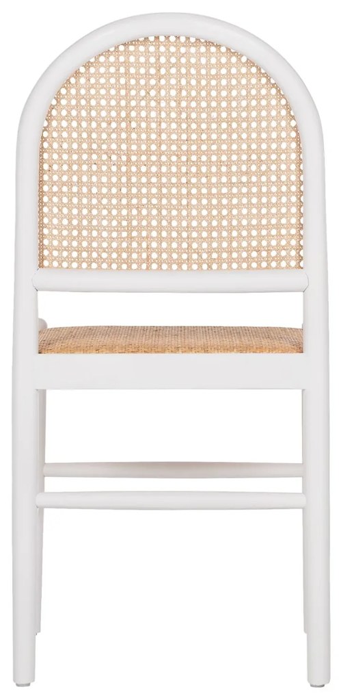 Καρέκλα C9407.03 από Οξιά σε Λευκό και Rattan Μπέζ 43x50x87Yεκ. 43x50x87 εκ.