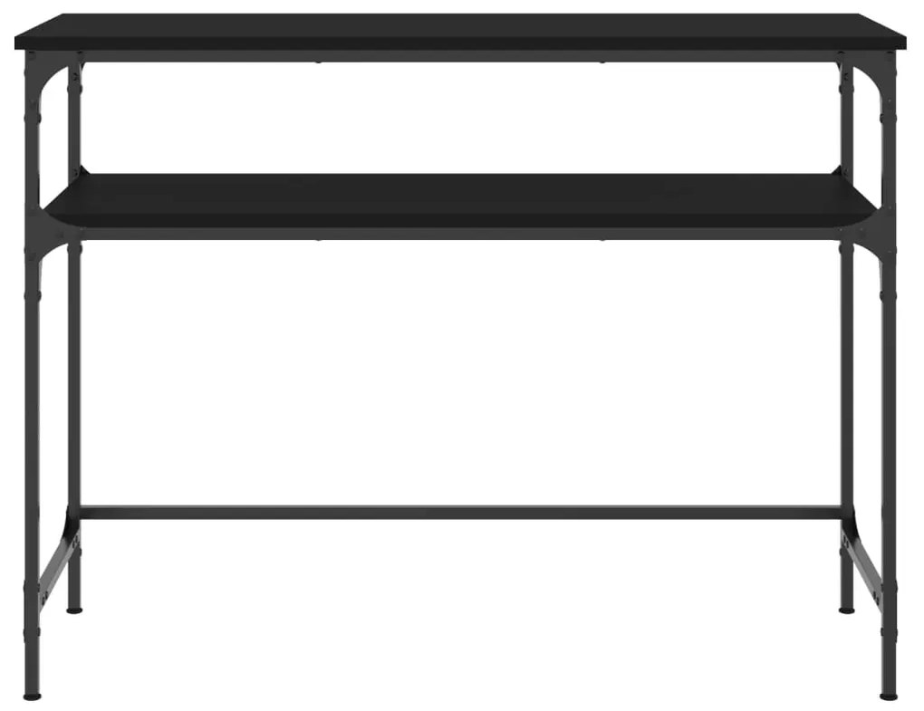 Τραπέζι Κονσόλα Μαύρο 100 x 35,5 x 75 εκ. από Επεξεργ. Ξύλο - Μαύρο