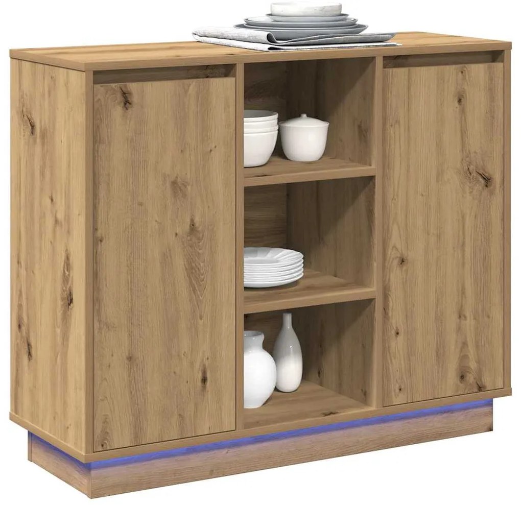 vidaXL Κομοδίνο με ράφι Artisan Oak 90 x 32 x 75 εκ Επεξεργασμένο ξύλο