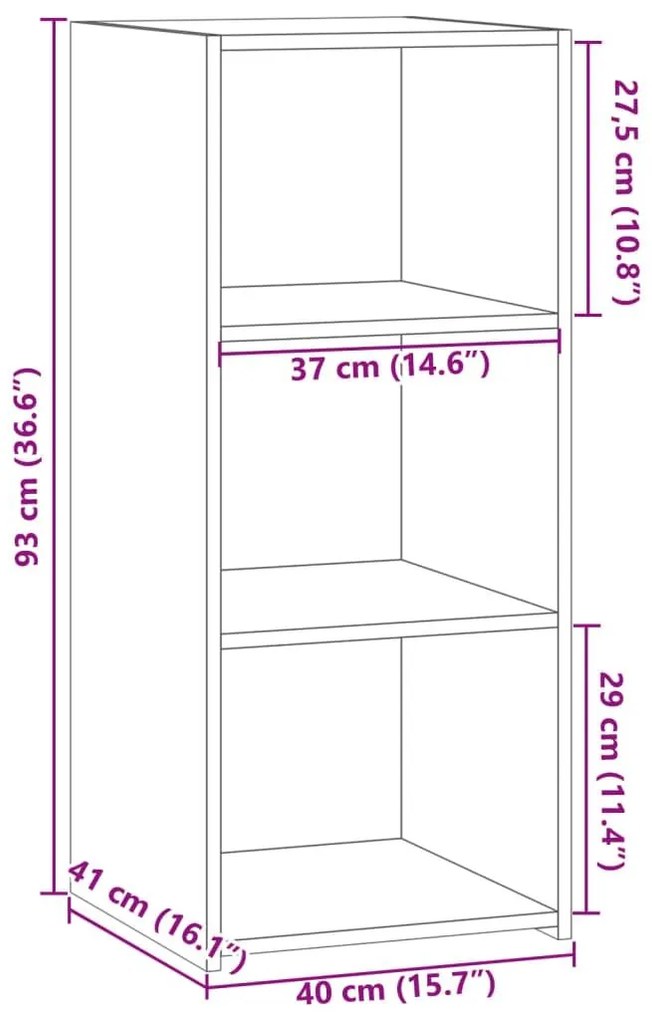 Ντουλάπι Sonoma Δρυς 40x41x93 εκ. από Επεξεργασμένο Ξύλο - Καφέ