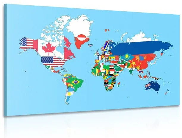 Εικόνα παγκόσμιο χάρτη με σημαίες