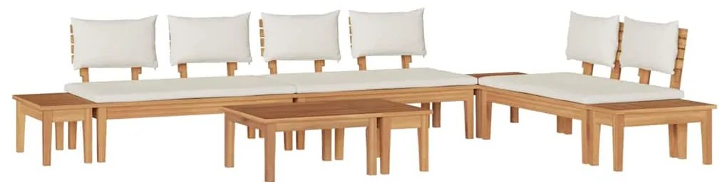 vidaXL Σετ Παγκάκι Κήπου με μαξιλάρι 5 pcs Καφέ και Κρέμα
