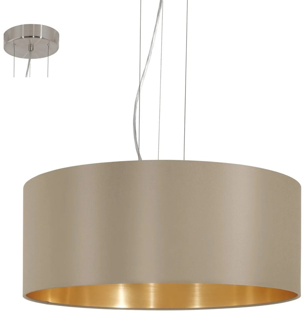 Φωτιστικό Οροφής Maserlo 31607 Taupe Eglo Metal, Fabric