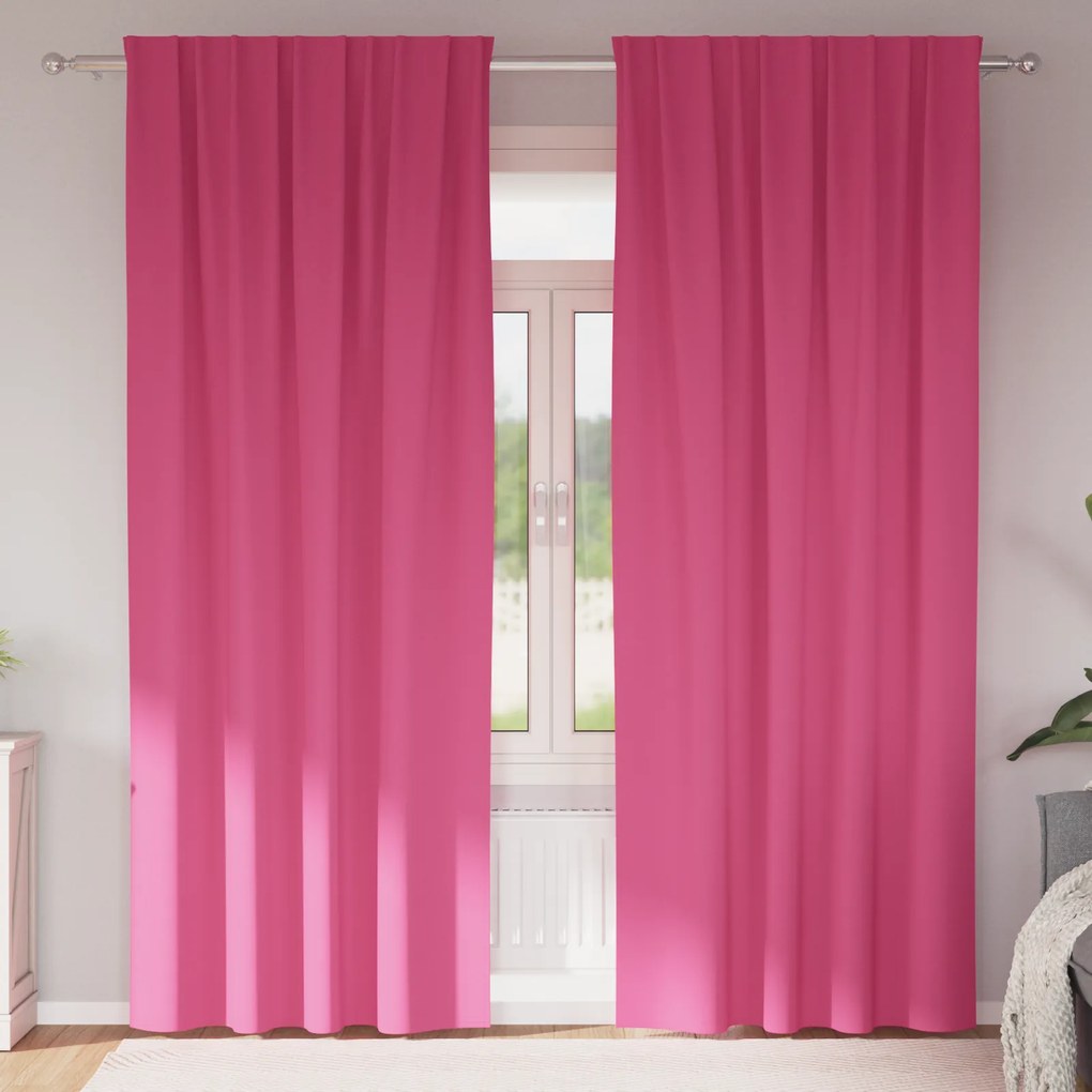vidaXL Κουρτίνες 2 pcs Φωτεινό Ροζ 225 x 140 εκ. Πολυεστέρας