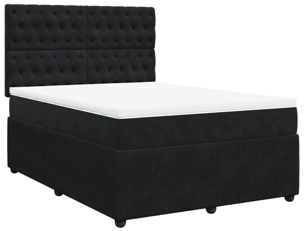 ΚΡΕΒΑΤΙ BOXSPRING ΜΕ ΣΤΡΩΜΑ ΜΑΥΡΟ 160X200 ΕΚ. ΒΕΛΟΥΔΙΝΟ 3294690