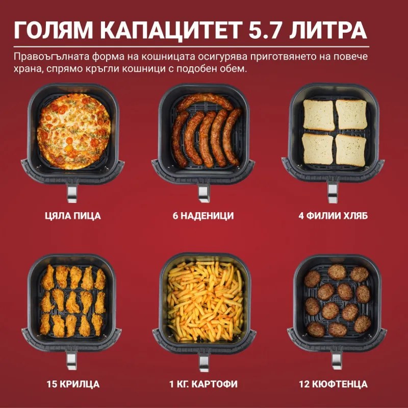 Φριτέζα ζεστού αέρα Instant Pot Vortex Plus Clearcook 140319601, 1700W, 5,7 L, 6 προγράμματα, 35-205C, εσωτερικός φωτισμός, λευκό