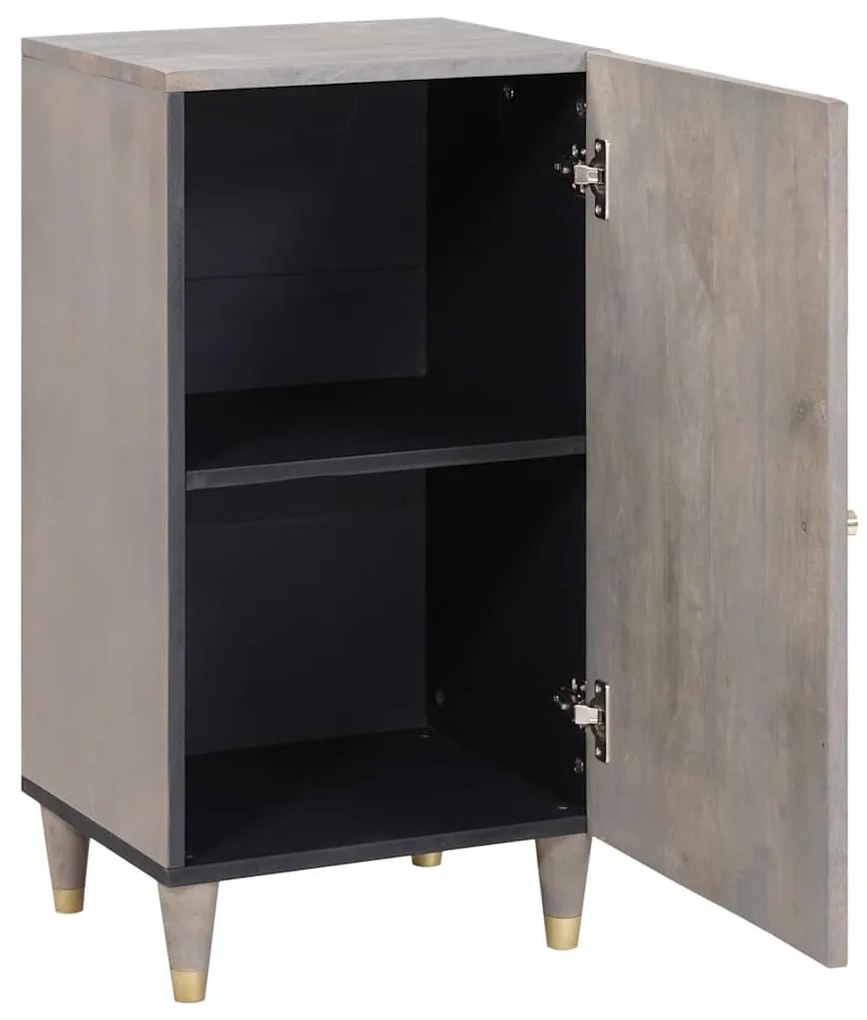 vidaXL Πλαϊνό γραφείο με ράφι με πόρτα Γκρι και Χρυσό 40 x 33 x 75 εκ.